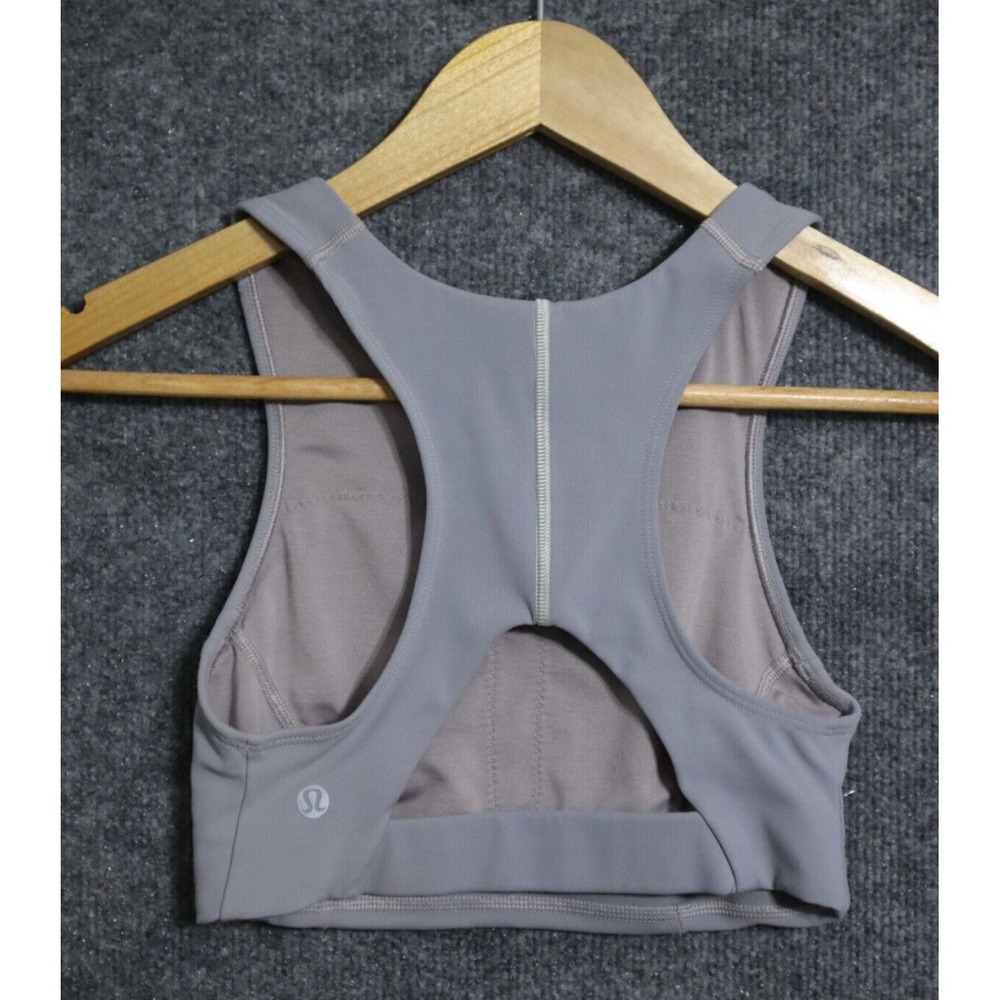 Lululemon Sports Bra Women 2 Gray Tough‎ Train High Neck Athleisure Yoga Train - Picture 3 of 6